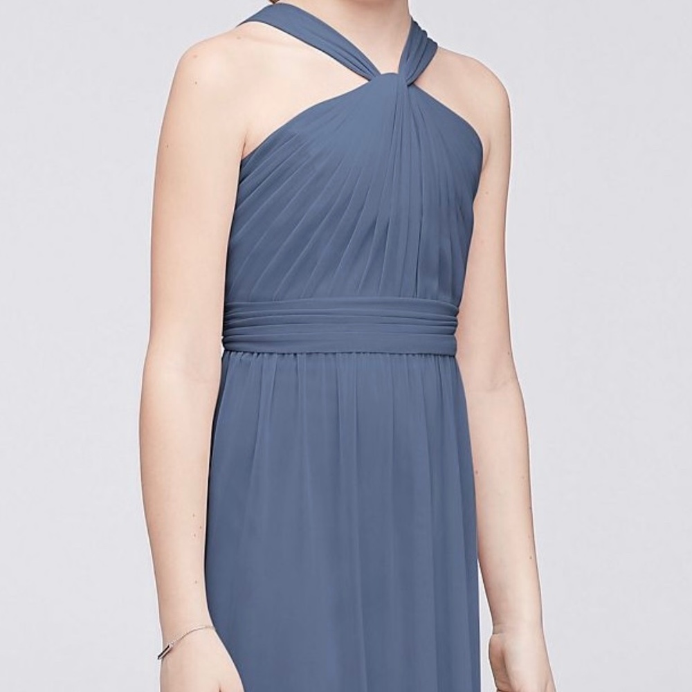 David’s Bridal- Bridesmaid Dress- Girls Size 6- Steel Blue
